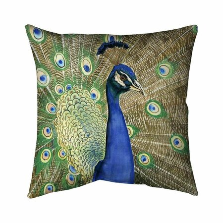 BEGIN HOME DECOR 20 x 20 in. Peacock-Double Sided Print Indoor Pillow 5541-2020-AN505
